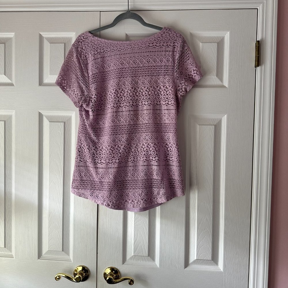 Short Sleeve Lace Blouse - Picture 5 of 5